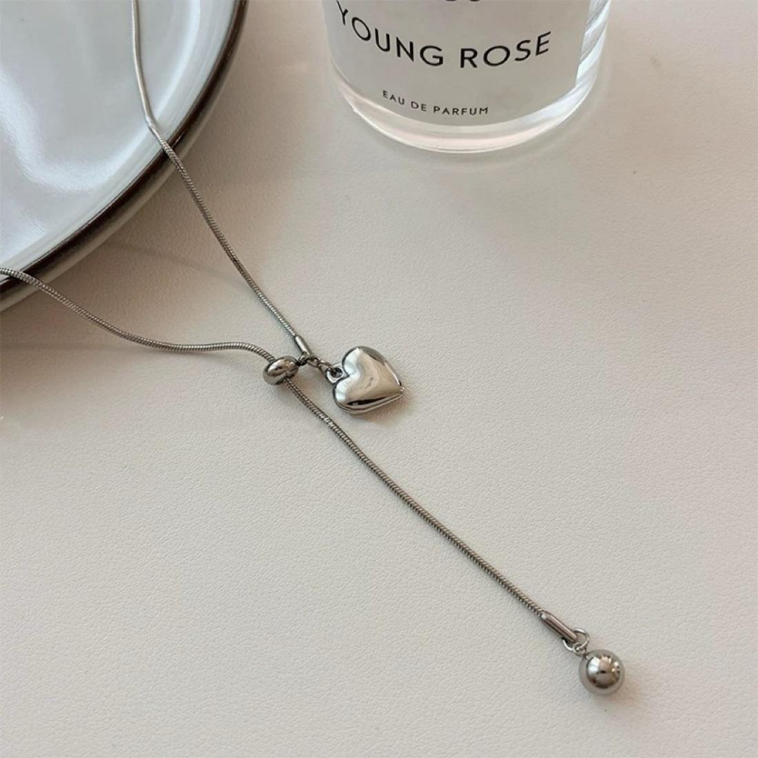 Stainless Steel Adjustable Long Sweater Chain Necklace with Heart Beads Pendant Minimalist Zircon for Women Accessories 71-80 cm
Stainless Steel Adjustable Long Sweater Chain Necklace with Heart Beads Pendant Minimalist Zircon for Women Accessories 71-80 cm