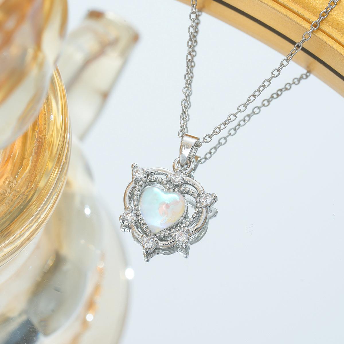 Stainless Steel Chain Romantic Sweet Moonstone Zircon Love Heart Pendant Necklaces for Women Girl Cute Heart Accessories Jewelry
Stainless Steel Chain Romantic Sweet Moonstone Zircon Love Heart Pendant Necklaces for Women Girl Cute Heart Accessories Jewelry