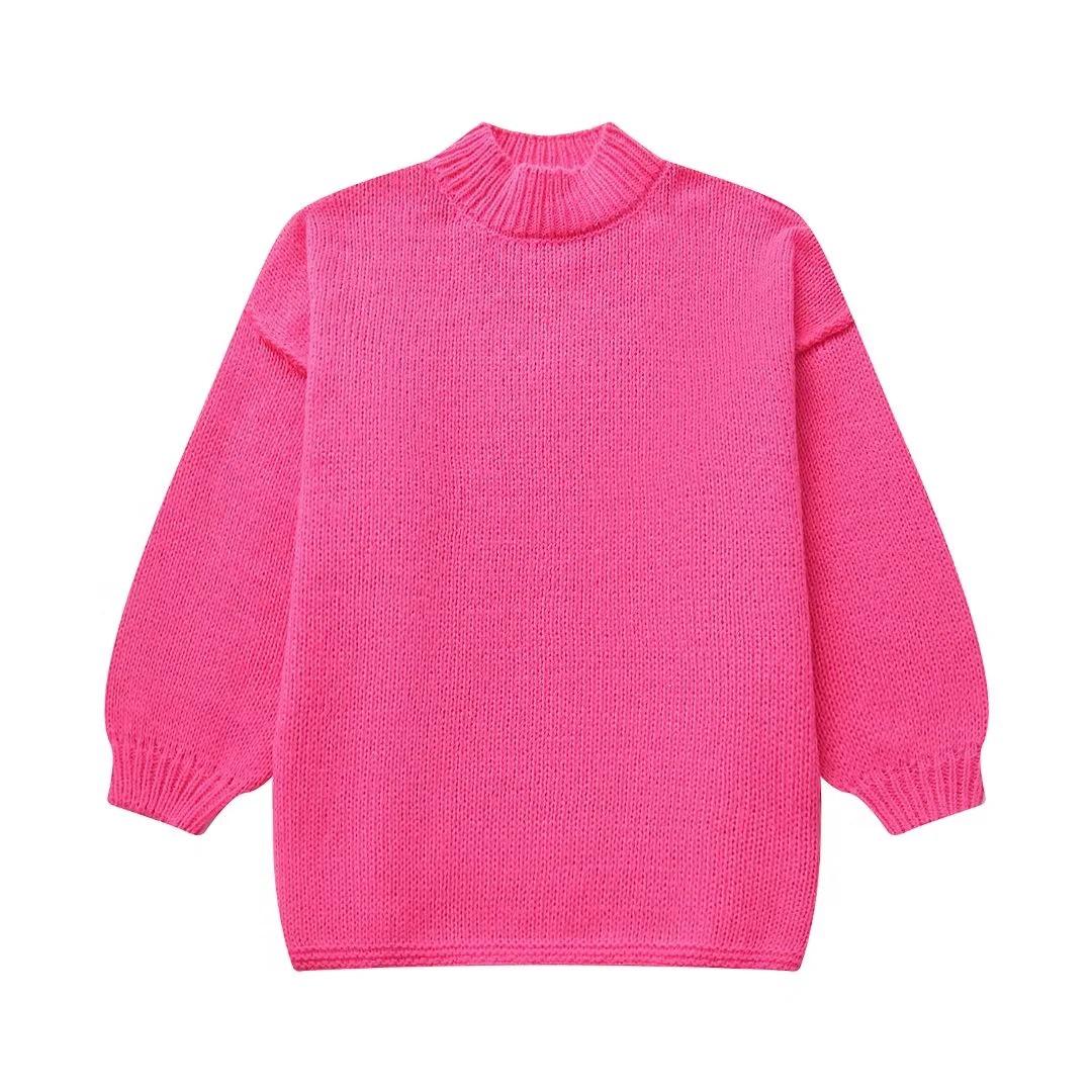 European & American Women s Knit Sweater - Simple Round Neck, Lightweight, Spring & Autumn Style фуксія
European & American Women s Knit Sweater - Simple Round Neck, Lightweight, Spring & Autumn Style фуксія