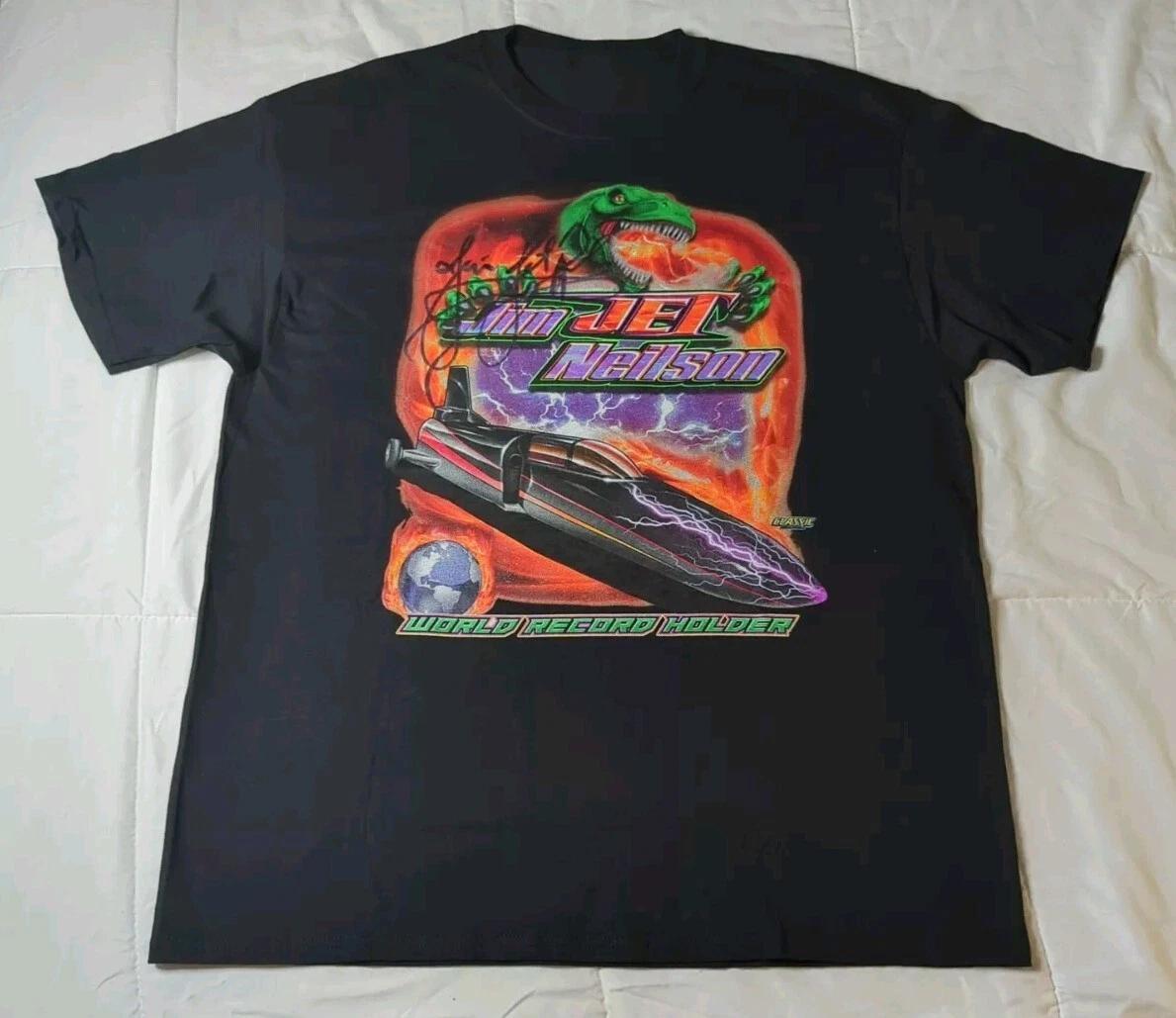 Jim jet Nelson World record holder Autographed Big graphic tshirt. XL 46W×26L 2XL
Jim jet Nelson World record holder Autographed Big graphic tshirt. XL 46W×26L 2XL