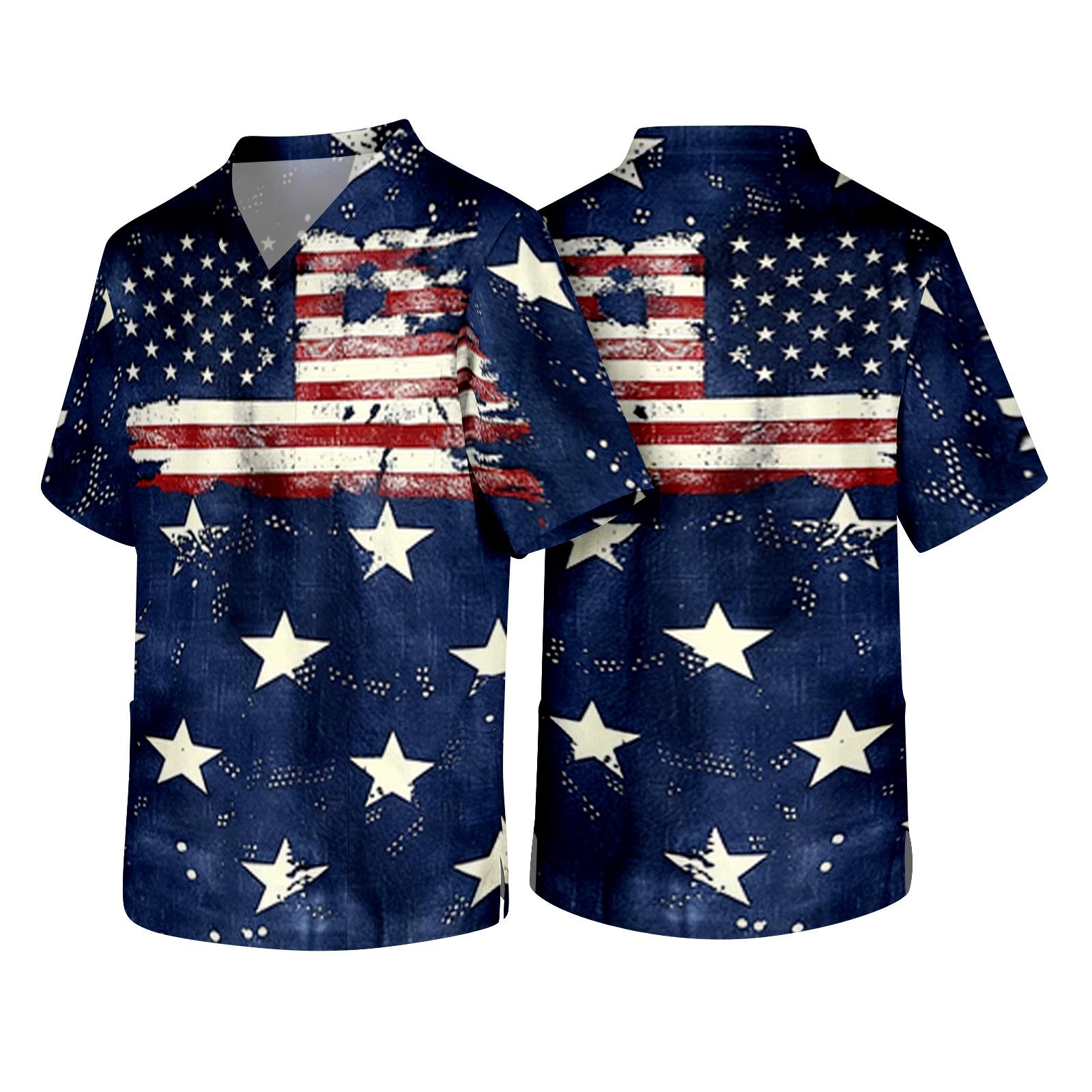 Men s V Neck Short Sleeve Work Scrub Top with Front Chest Pocket and Distressed Flag Print Suitable for Healthcare Professionals L тёмно-синий
Men s V Neck Short Sleeve Work Scrub Top with Front Chest Pocket and Distressed Flag Print Suitable for Healthcare Professionals L тёмно-синий