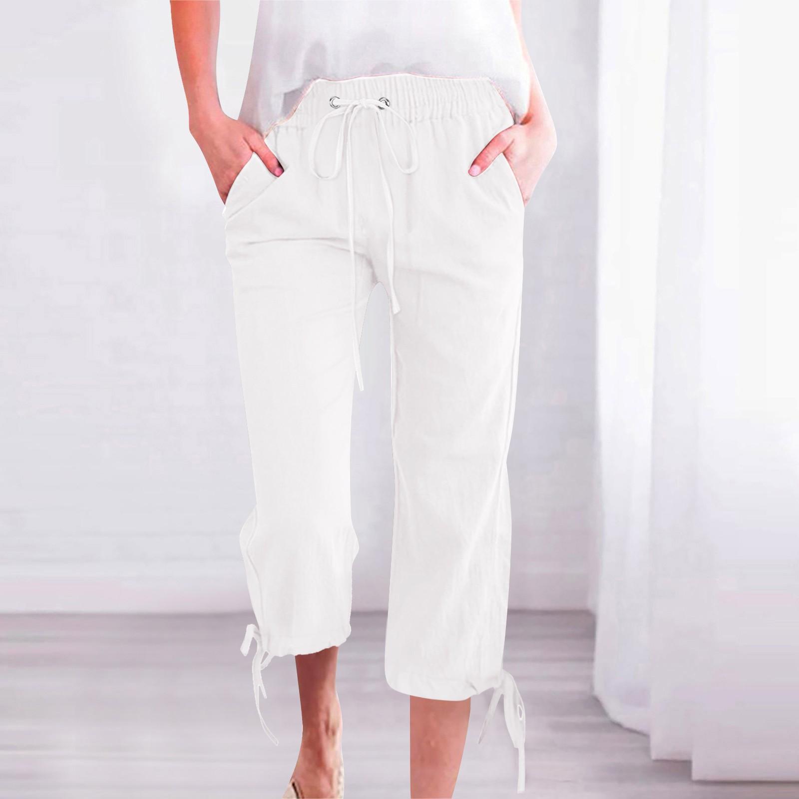 Женские однотонные свободные брюки свободного покроя из хлопка и льна с завязками на талии и широкими штанинами с 7-точечным узором L белый
Женские однотонные свободные брюки свободного покроя из хлопка и льна с завязками на талии и широкими штанинами с 7-точечным узором L белый