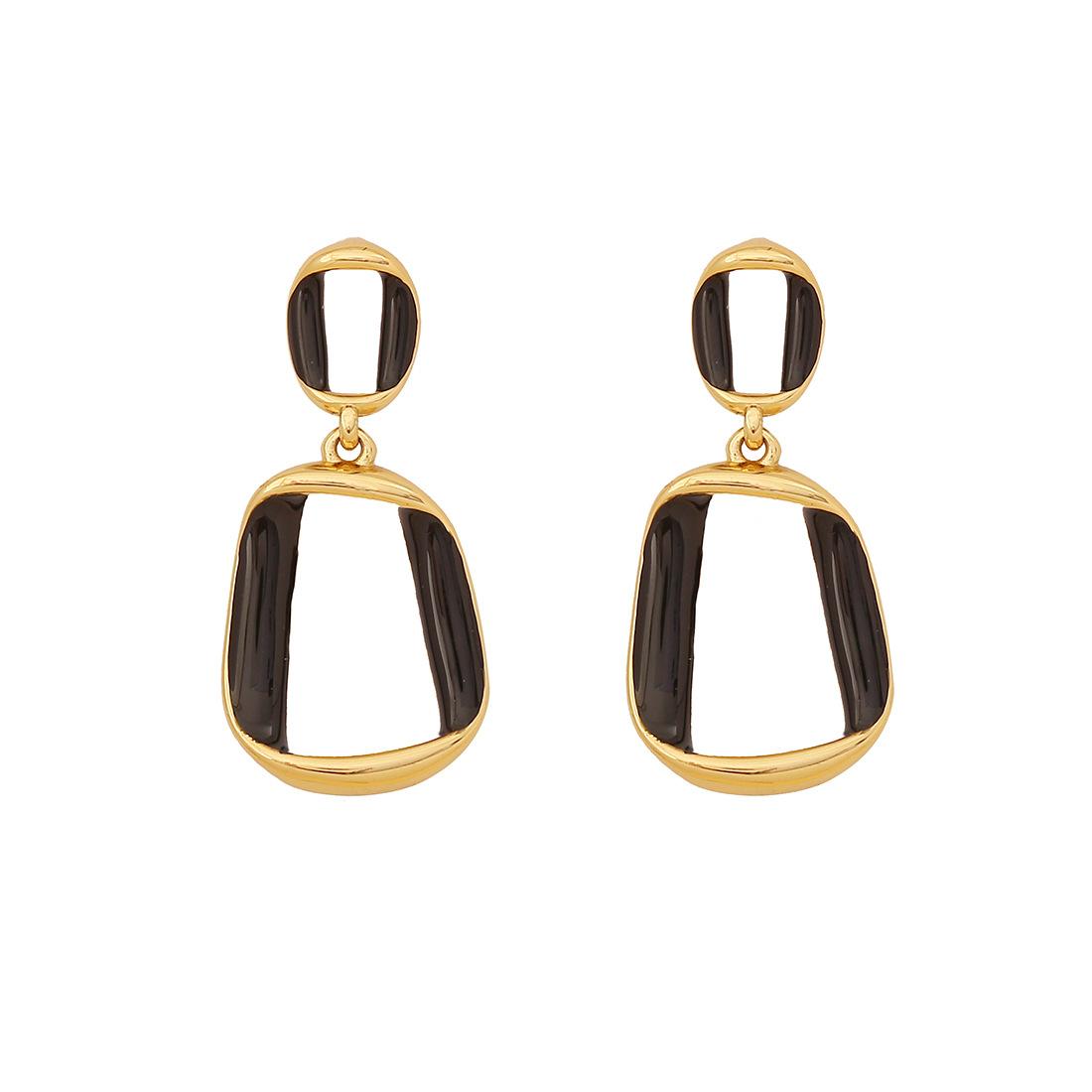 Euro-American fashion geometric drop earrings, elegant stainless steel studs, niche versatile ear jewelry чорний
Euro-American fashion geometric drop earrings, elegant stainless steel studs, niche versatile ear jewelry чорний