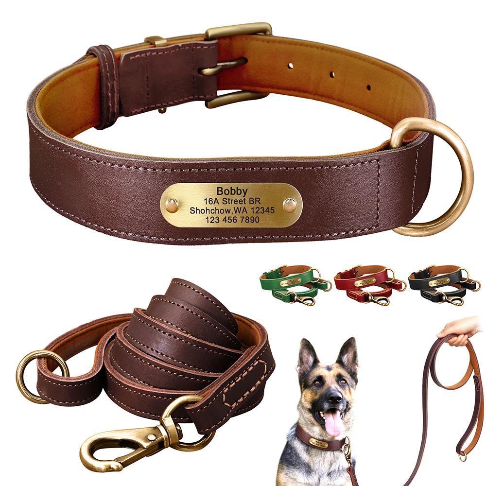 Personalized Dog Collar Leash Set Custom Leather Dog Tag Collars Free Engraved Nameplate For Small Medium Large Dogs Pitbull L
Personalized Dog Collar Leash Set Custom Leather Dog Tag Collars Free Engraved Nameplate For Small Medium Large Dogs Pitbull L