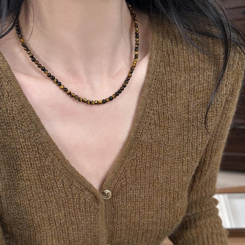 Maillard Tiger Eye Stone Beaded Coin Pendant Necklace, High-End Light Luxury Women s New Style 4mm Tigereye【42cm】
Maillard Tiger Eye Stone Beaded Coin Pendant Necklace, High-End Light Luxury Women s New Style 4mm Tigereye【42cm】