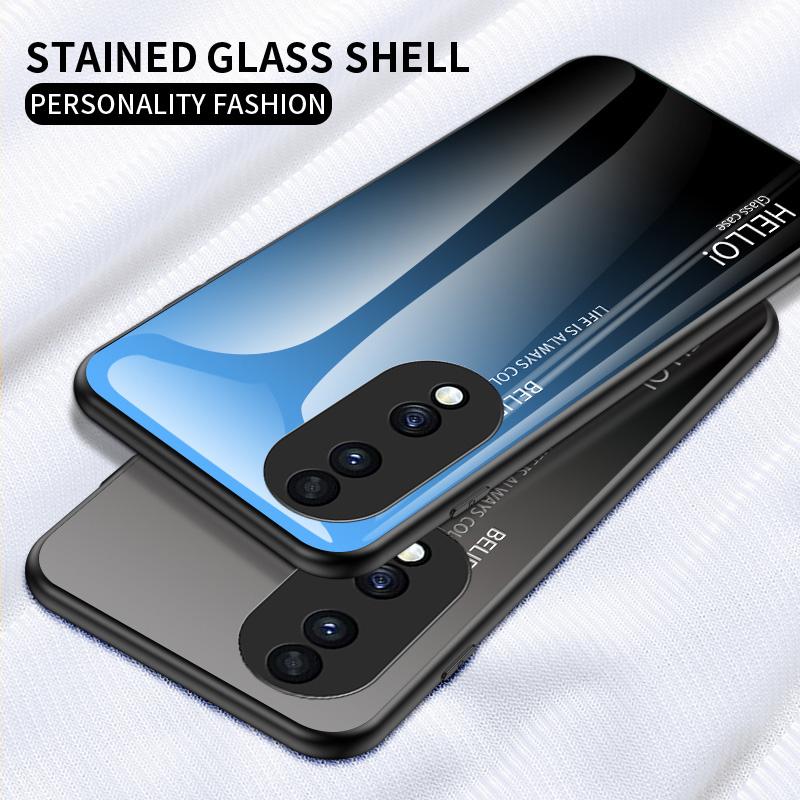For Honor 70 5G Slim Gradient Phone Case Tempered Glass+Hard PC Back Soft TPU Frame Shock Resistant Protective Cover Gradient Yellow
For Honor 70 5G Slim Gradient Phone Case Tempered Glass+Hard PC Back Soft TPU Frame Shock Resistant Protective Cover Gradient Yellow