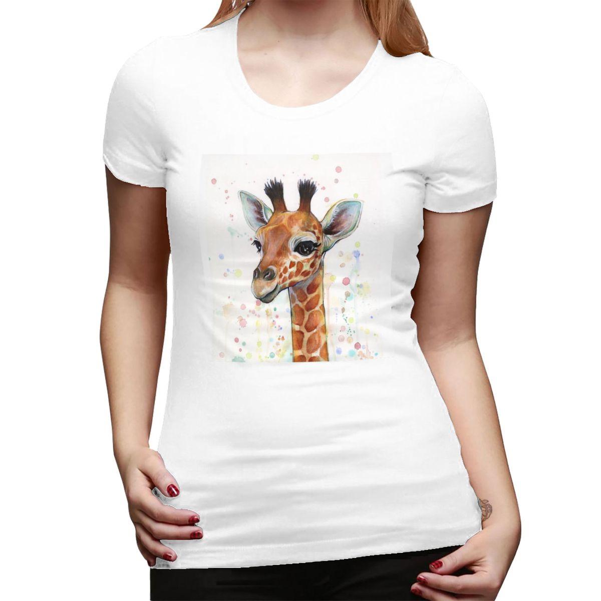 Baby Giraffe Watercolor Painting TShirt for Women Crew Neck Streetwear T Shirts Womens Short Sleeve Summer Clothes Tops S
Baby Giraffe Watercolor Painting TShirt for Women Crew Neck Streetwear T Shirts Womens Short Sleeve Summer Clothes Tops S