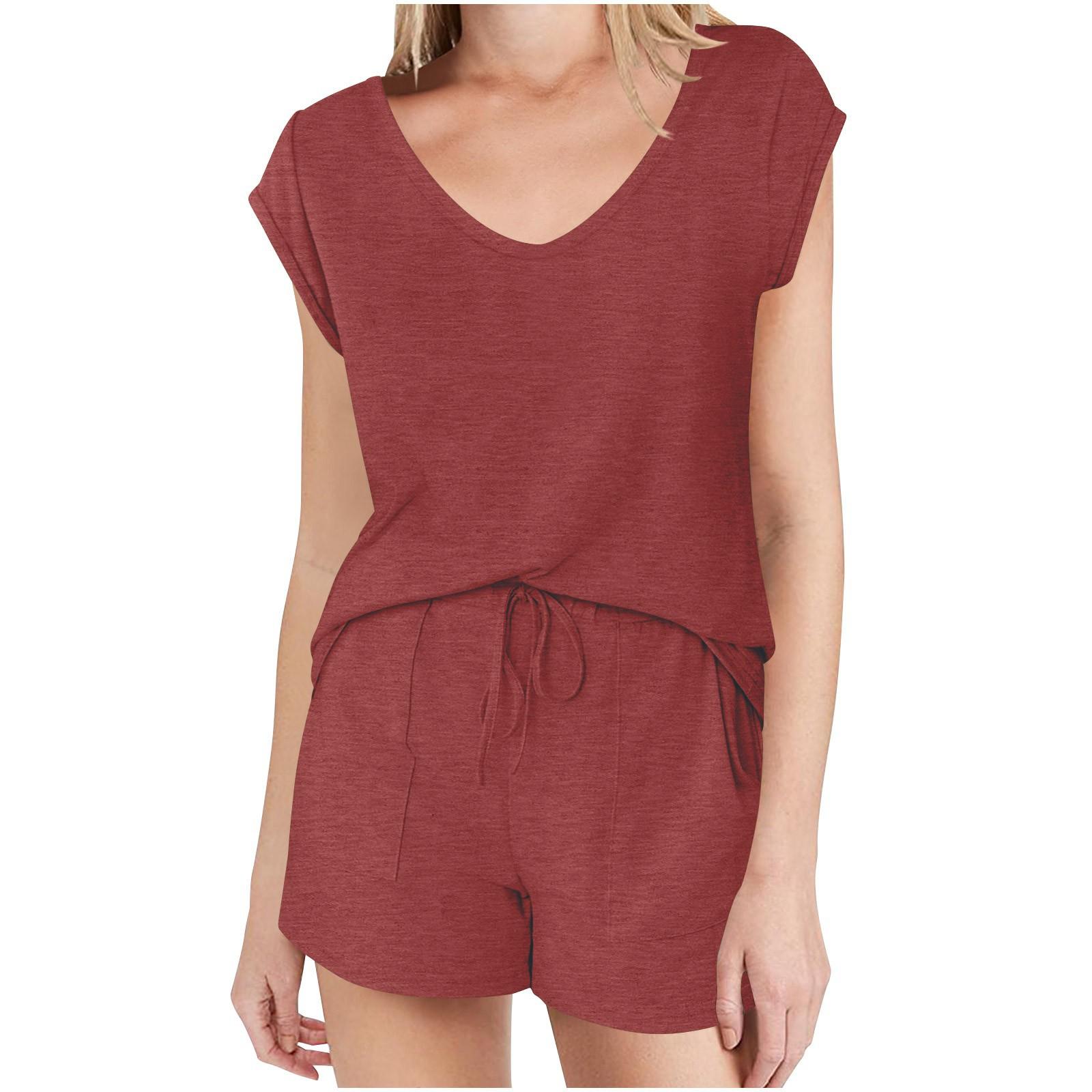 Women s Fashion Loose V-neck Multi-color Short-sleeved Shorts Set XL
Women s Fashion Loose V-neck Multi-color Short-sleeved Shorts Set XL