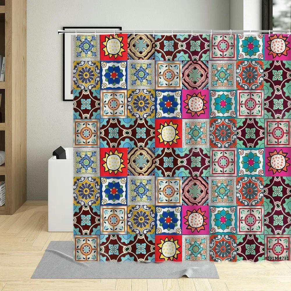 Bathroom Decor Colorful Bohemia Printing Waterproof Shower Curtain 3D Exotic Curtains Screen With Hooks W60H190(CM)-1 Pcs
Bathroom Decor Colorful Bohemia Printing Waterproof Shower Curtain 3D Exotic Curtains Screen With Hooks W60H190(CM)-1 Pcs