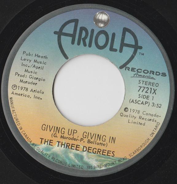 7inch Record THREE DEGREES Giving Up Giving In 7721X ARIOLA RECORDS 1978 Canada Dance Electronica Used
7inch Record THREE DEGREES Giving Up Giving In 7721X ARIOLA RECORDS 1978 Canada Dance Electronica Used