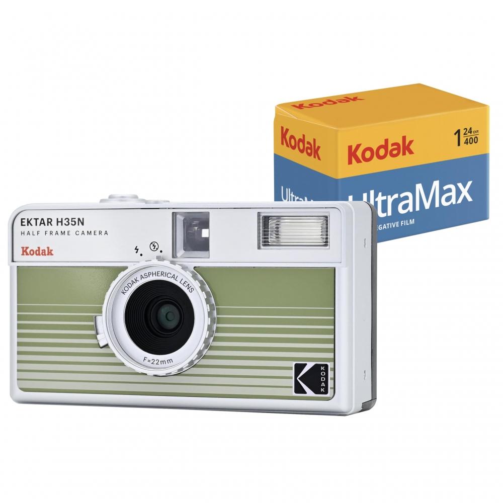 Kodak Напівкадровий плівковий фотоапарат EKTAR H35N з рулонною плівкою Kodak Ultramax 24EXP (Зелена смужка)
Kodak Напівкадровий плівковий фотоапарат EKTAR H35N з рулонною плівкою Kodak Ultramax 24EXP (Зелена смужка)