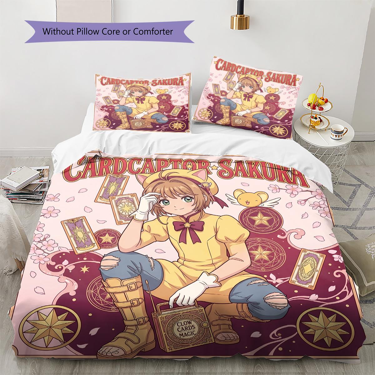 Cardcaptor Sakura Pattern Bedding Quilt Set Quilt Cover Pillowcase Home Decoration Birthday Gift (1 * duvet cover + 2 * pillowcase, without core) 135x200cm
Cardcaptor Sakura Pattern Bedding Quilt Set Quilt Cover Pillowcase Home Decoration Birthday Gift (1 * duvet cover + 2 * pillowcase, without core) 135x200cm