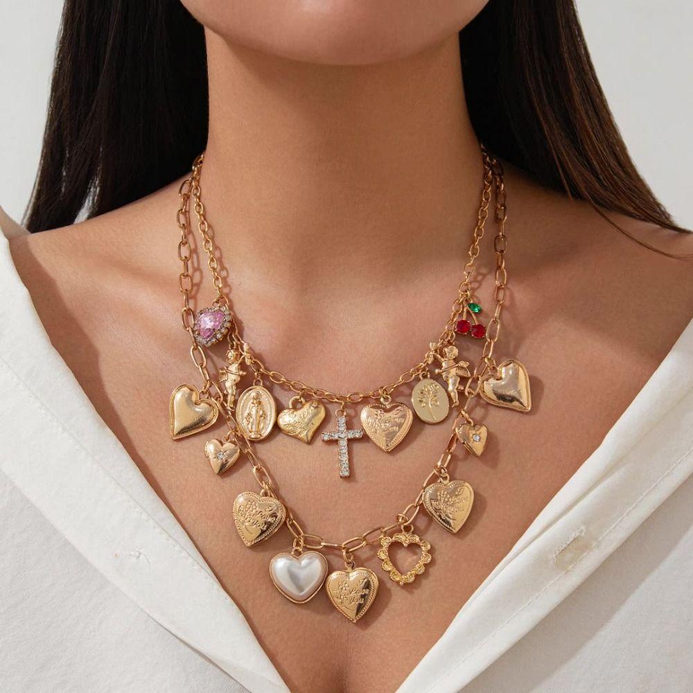 Imitation Pearl Rhinestone Cross Choker Metal Material Love Pendant Necklace Party Wear
Imitation Pearl Rhinestone Cross Choker Metal Material Love Pendant Necklace Party Wear