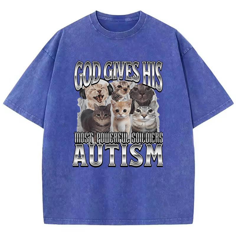 Novelty Meme God Gives His Most Powerful Autism Cat T Shirt Washed 100% Cotton T-Shirt Graphic Casual Streetwear Spring S
Novelty Meme God Gives His Most Powerful Autism Cat T Shirt Washed 100% Cotton T-Shirt Graphic Casual Streetwear Spring S