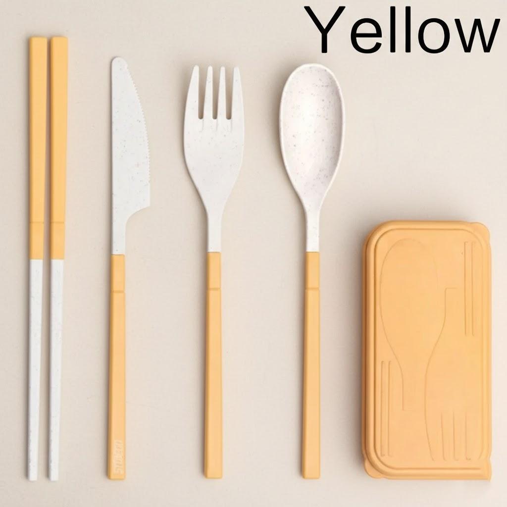 Portable 4Pcs Travel Tableware Set Includes Knife Fork Spoon Chopsticks Lightweight Dining Utensil Kit for Kitchen On-The-Go жовтий
Portable 4Pcs Travel Tableware Set Includes Knife Fork Spoon Chopsticks Lightweight Dining Utensil Kit for Kitchen On-The-Go жовтий