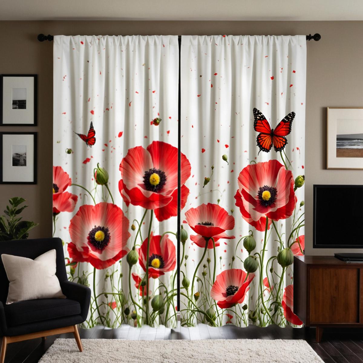 Комплект из 2 предметов HD, розовые цветы, бабочки, декоративные занавески, красная завязка, цифровая печать, занавески, украшение для дома, стиль, украшение для гостиной W52H63inchW132H160cm
Комплект из 2 предметов HD, розовые цветы, бабочки, декоративные занавески, красная завязка, цифровая печать, занавески, украшение для дома, стиль, украшение для гостиной W52H63inchW132H160cm