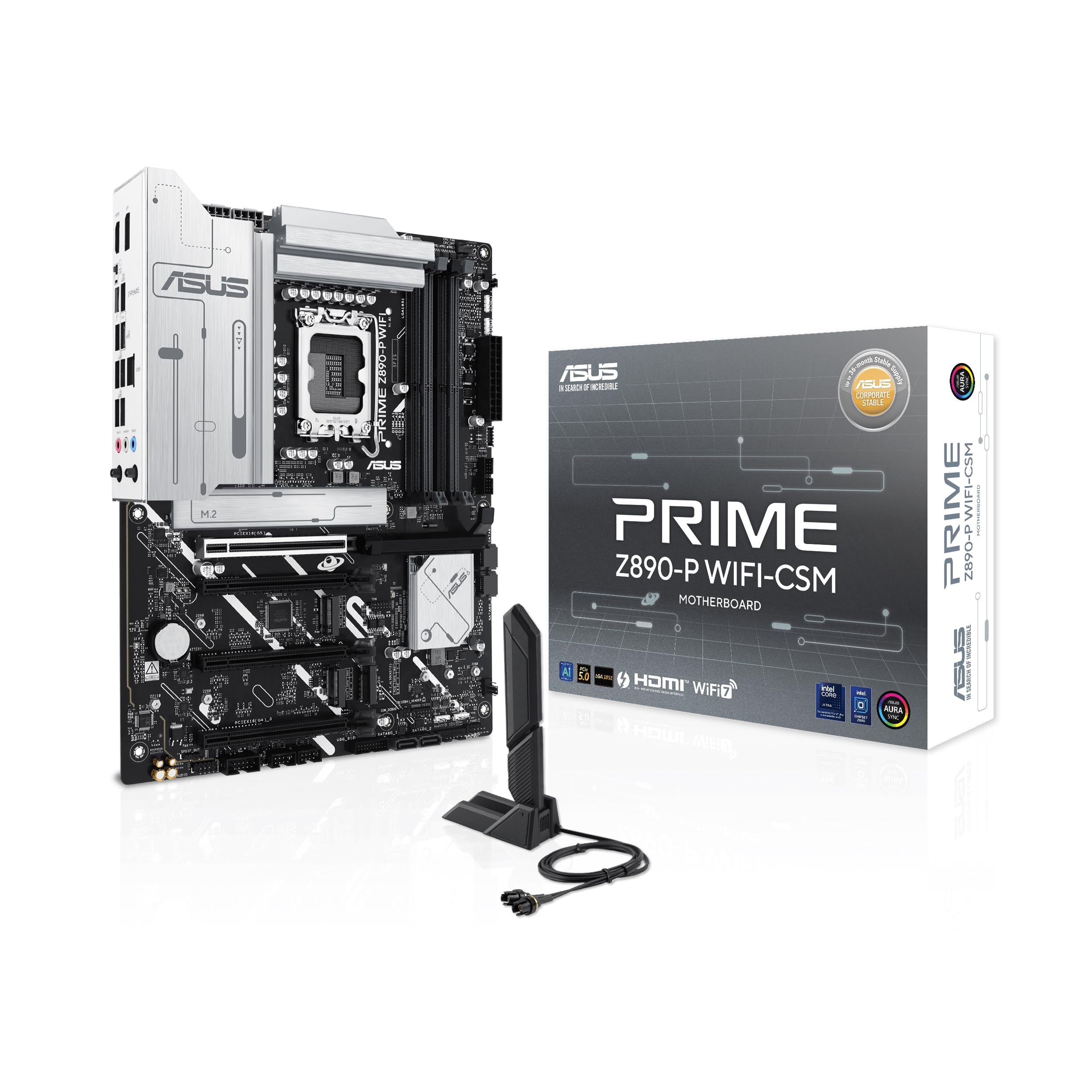 ASUS PRIME Процесори Intel Core Ultra, сумісні з LGA 1851 Материнська плата DDR5 ATX, обладнана Z890. Продукт місцевого авторизованого дистриб’ютора Z890-P WIFI-CSM
ASUS PRIME Процесори Intel Core Ultra, сумісні з LGA 1851 Материнська плата DDR5 ATX, обладнана Z890. Продукт місцевого авторизованого дистриб’ютора Z890-P WIFI-CSM