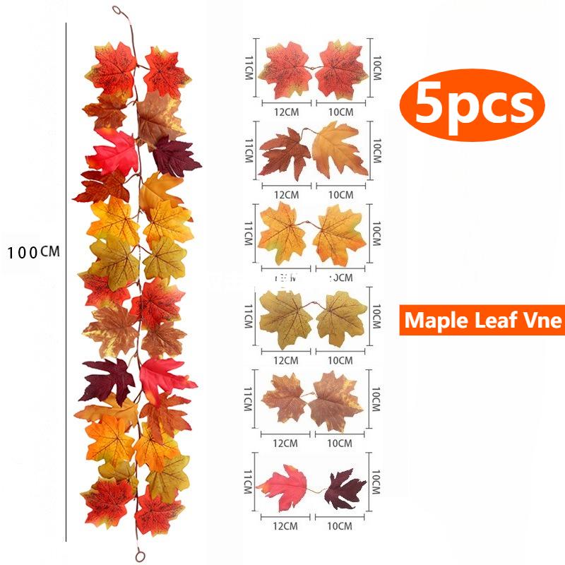 5 шт. Гирлянда из осенних кленовых листьев - Искусственный венок из осенних листьев для украшения дома, офиса, сада, крыльца | Рождественское украшение
5 шт. Гирлянда из осенних кленовых листьев - Искусственный венок из осенних листьев для украшения дома, офиса, сада, крыльца | Рождественское украшение