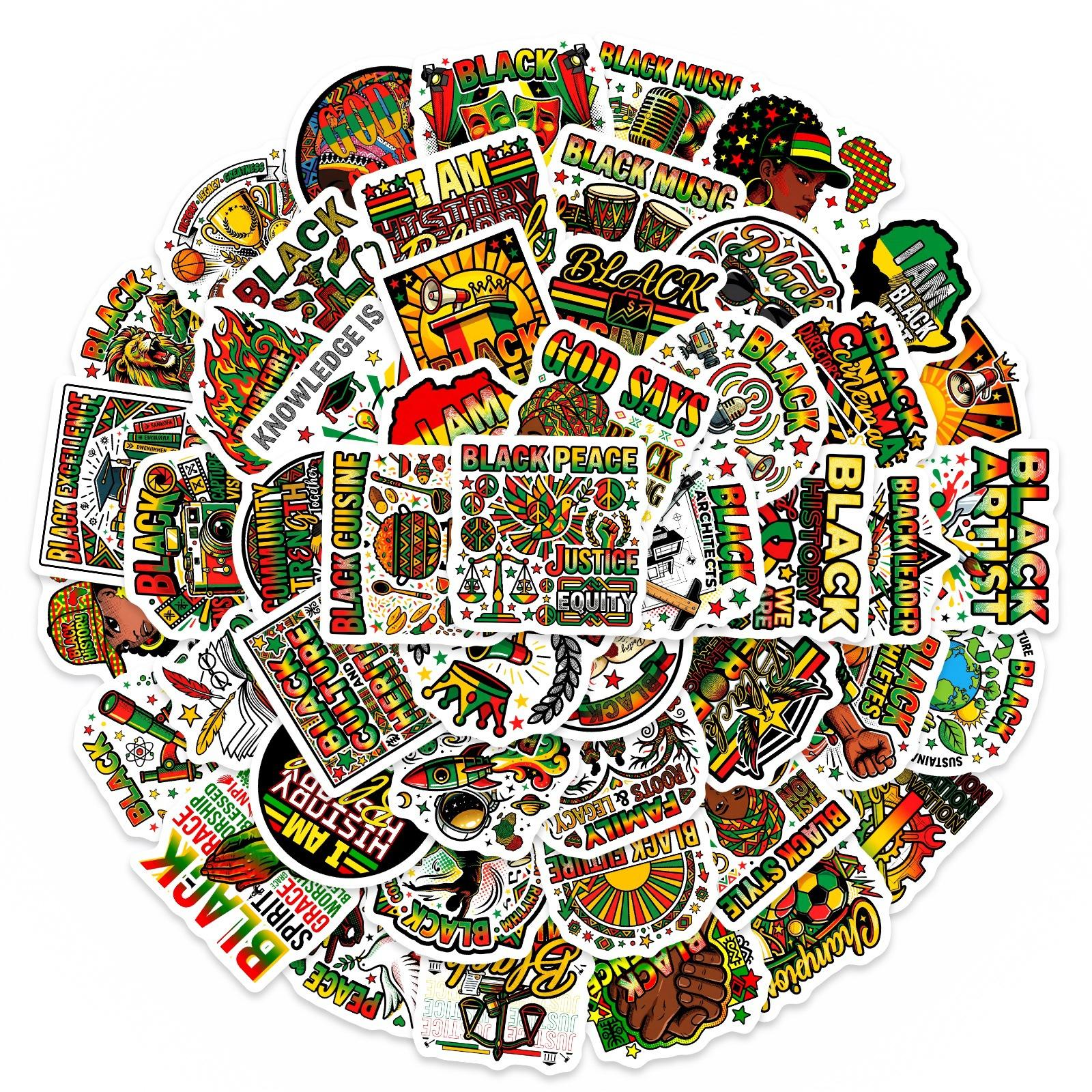 50 Black Culture Themed Stickers Set Graffiti Ethnic Style Creative Decorative Stickers Literary Handbook Bag
50 Black Culture Themed Stickers Set Graffiti Ethnic Style Creative Decorative Stickers Literary Handbook Bag