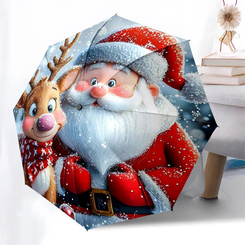 1pc Christmas Santa Claus & Reindeer Automatic Folding Umbrella, Portable 3-Fold Design with 8-Rib Iron Frame, Perfect Outdoor Gift for Fans, Traveler
1pc Christmas Santa Claus & Reindeer Automatic Folding Umbrella, Portable 3-Fold Design with 8-Rib Iron Frame, Perfect Outdoor Gift for Fans, Traveler