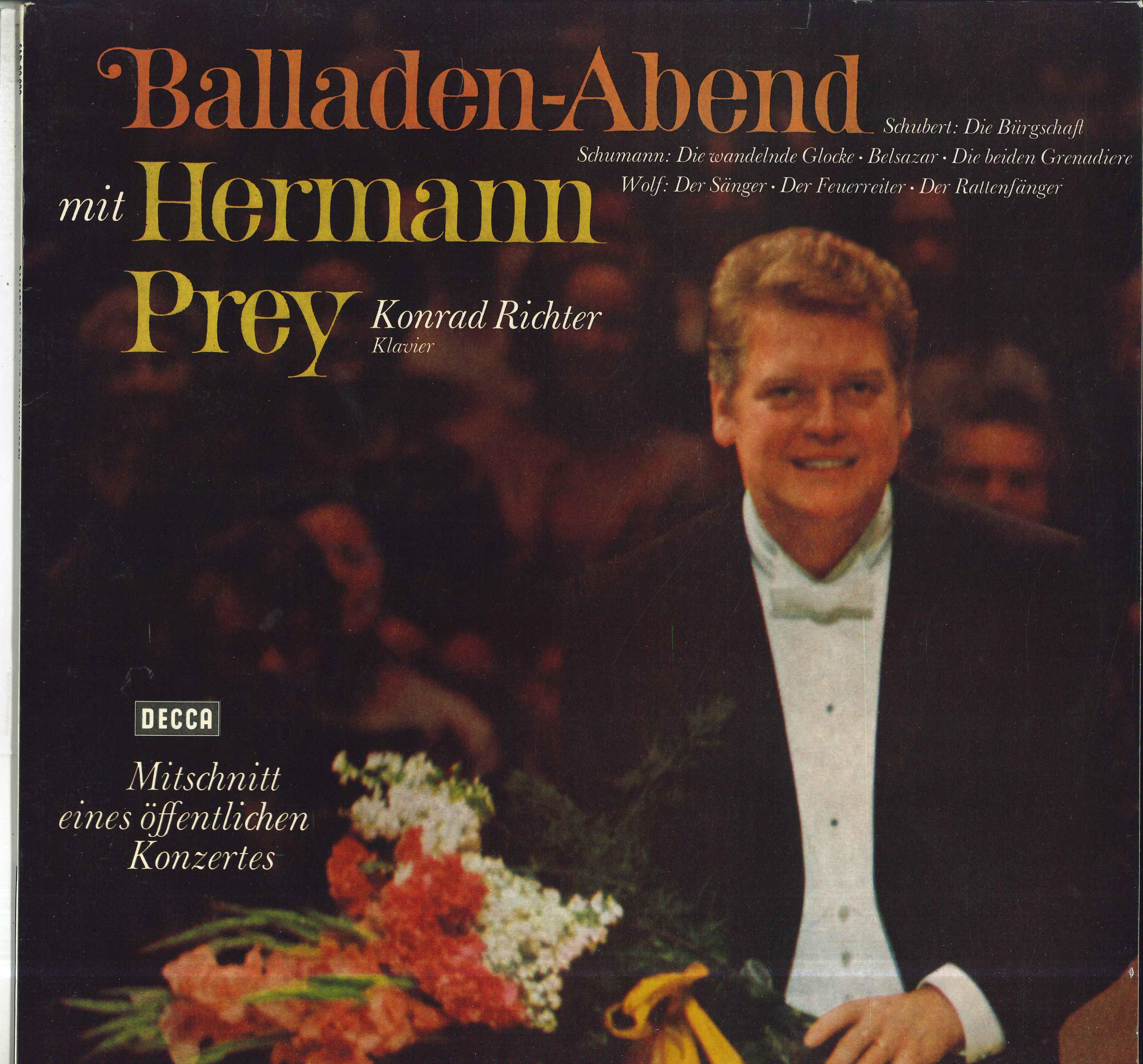 LP Record HERMANN PREY KONRAD RICHTER Balladen Abend Mit Hermann Prey SAD22020 DECCA Germany Classical Used
LP Record HERMANN PREY KONRAD RICHTER Balladen Abend Mit Hermann Prey SAD22020 DECCA Germany Classical Used