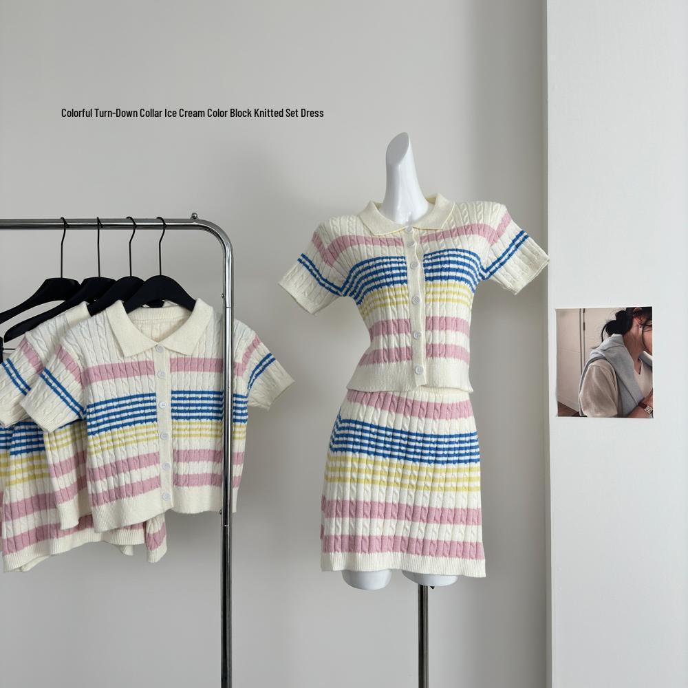 Fresh & Stylish Rabbit Print Knitted Two-Piece Set: Colorful Turn-Down Collar Skirt for Women, Early Spring L (50-55kg)
Fresh & Stylish Rabbit Print Knitted Two-Piece Set: Colorful Turn-Down Collar Skirt for Women, Early Spring L (50-55kg)