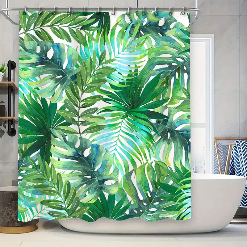 Greenery Shower Curtain: Vibrant Jungle Leaves For A Refreshing Bathroom Ambiance Waterproof Fabric Decorations W60H190(CM)-1 Pcs
Greenery Shower Curtain: Vibrant Jungle Leaves For A Refreshing Bathroom Ambiance Waterproof Fabric Decorations W60H190(CM)-1 Pcs