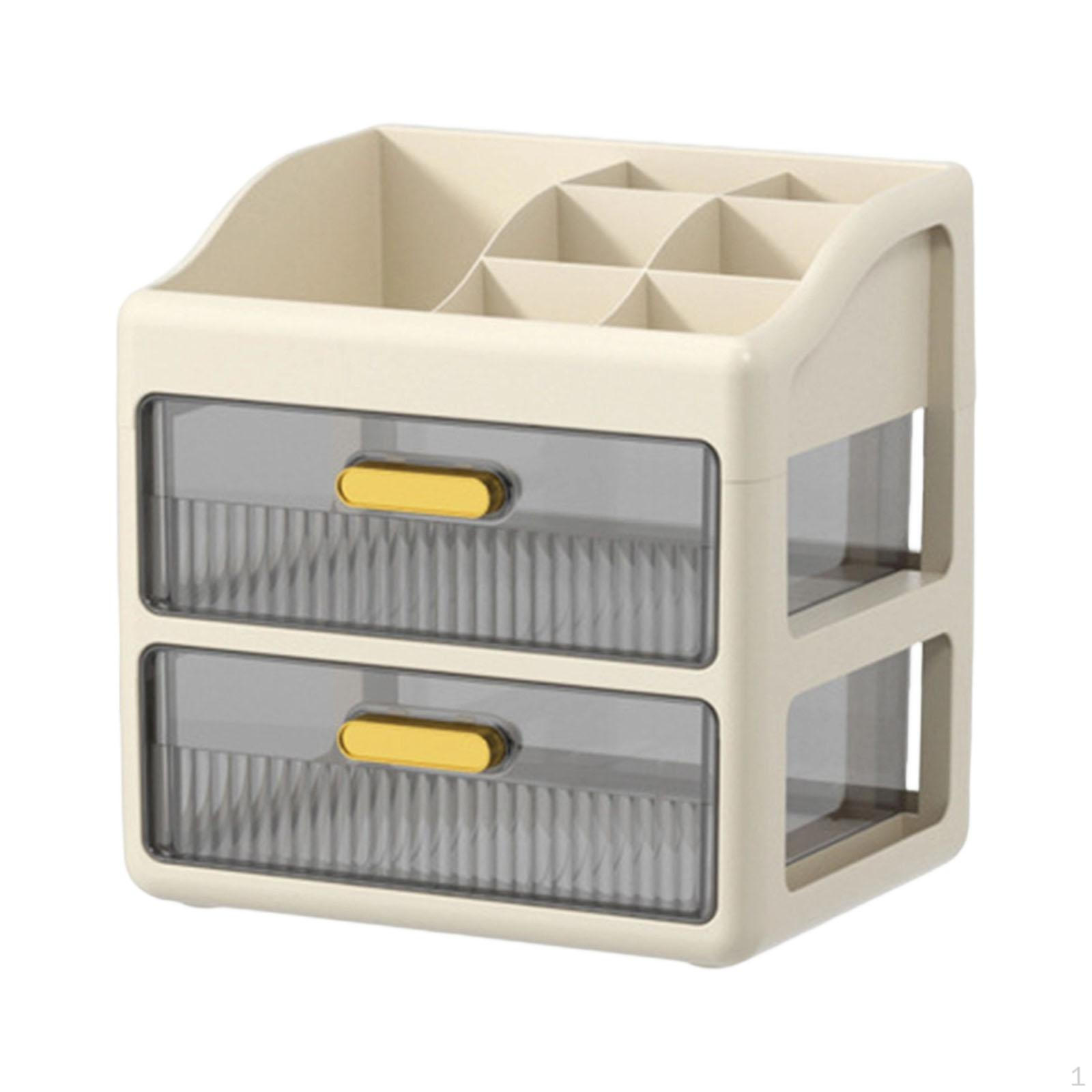 Desk Organizer Cosmetic Storage Box Modern with Compartments and Drawers Skincare for Creamy Brown 2 Tier
Desk Organizer Cosmetic Storage Box Modern with Compartments and Drawers Skincare for Creamy Brown 2 Tier