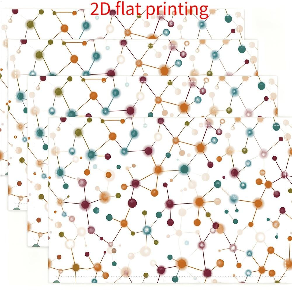 Set of 4 Square Placemats for Dining Tables - Thin Polyester Material (12 X 18 Inches) - White Background with Molecular Structu 30x45cm-4PC
Set of 4 Square Placemats for Dining Tables - Thin Polyester Material (12 X 18 Inches) - White Background with Molecular Structu 30x45cm-4PC