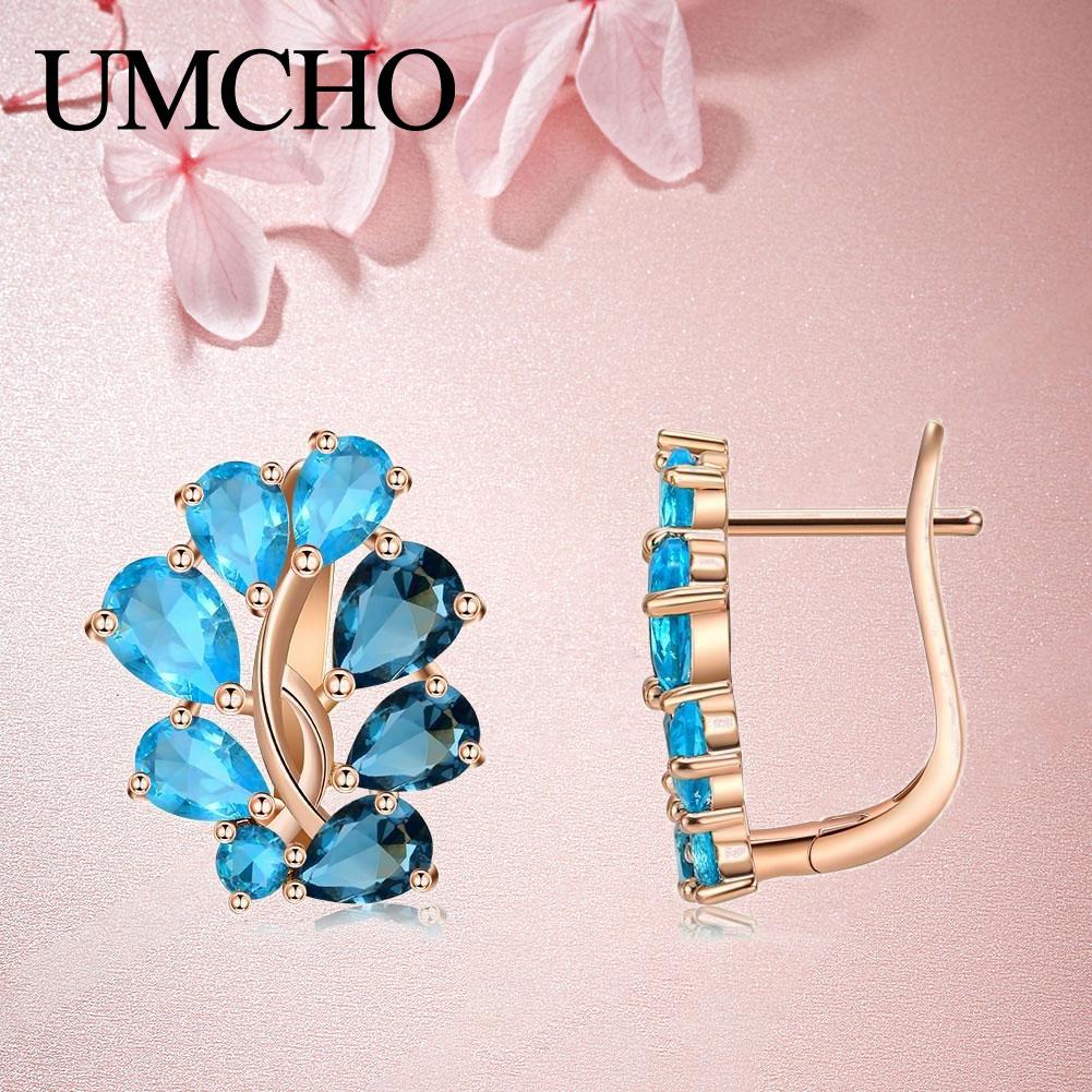 Umcho Модные серьги с цирконом Простые серьги с голубым цирконом для женщин золотой
Umcho Модные серьги с цирконом Простые серьги с голубым цирконом для женщин золотой