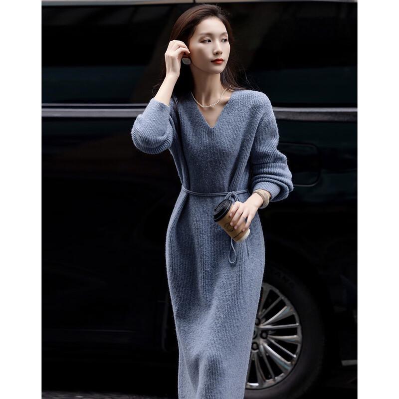 Demana V-Neck A-Line Knit Midi Dress with Belt L
Demana V-Neck A-Line Knit Midi Dress with Belt L