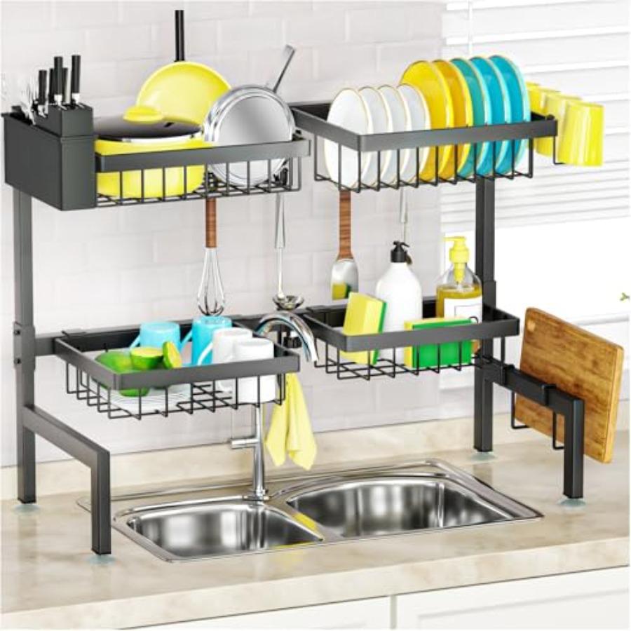 4 Baskets 2-Tier Over The Sink Dish Drying Rack 26.57-35 Large Sink Rack for Kitchen Extensible and Adjustable Saving Kitchen S United States
4 Baskets 2-Tier Over The Sink Dish Drying Rack 26.57-35 Large Sink Rack for Kitchen Extensible and Adjustable Saving Kitchen S United States