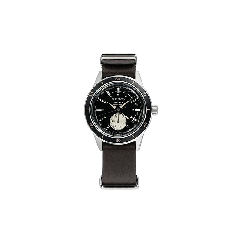 SEIKO Presage Series Basic Line Style 60 s Retro Style Mechanical Movement Leather Strap Men s Watch Black Dial SSA451J1
SEIKO Presage Series Basic Line Style 60 s Retro Style Mechanical Movement Leather Strap Men s Watch Black Dial SSA451J1