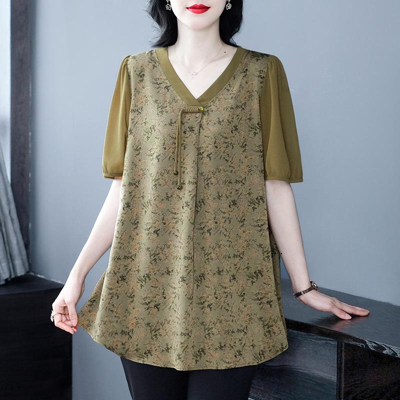 Plus Size Chiffon Shirt for Middle-Aged Women - Summer New Style 3XL for 160-180 jin
Plus Size Chiffon Shirt for Middle-Aged Women - Summer New Style 3XL for 160-180 jin