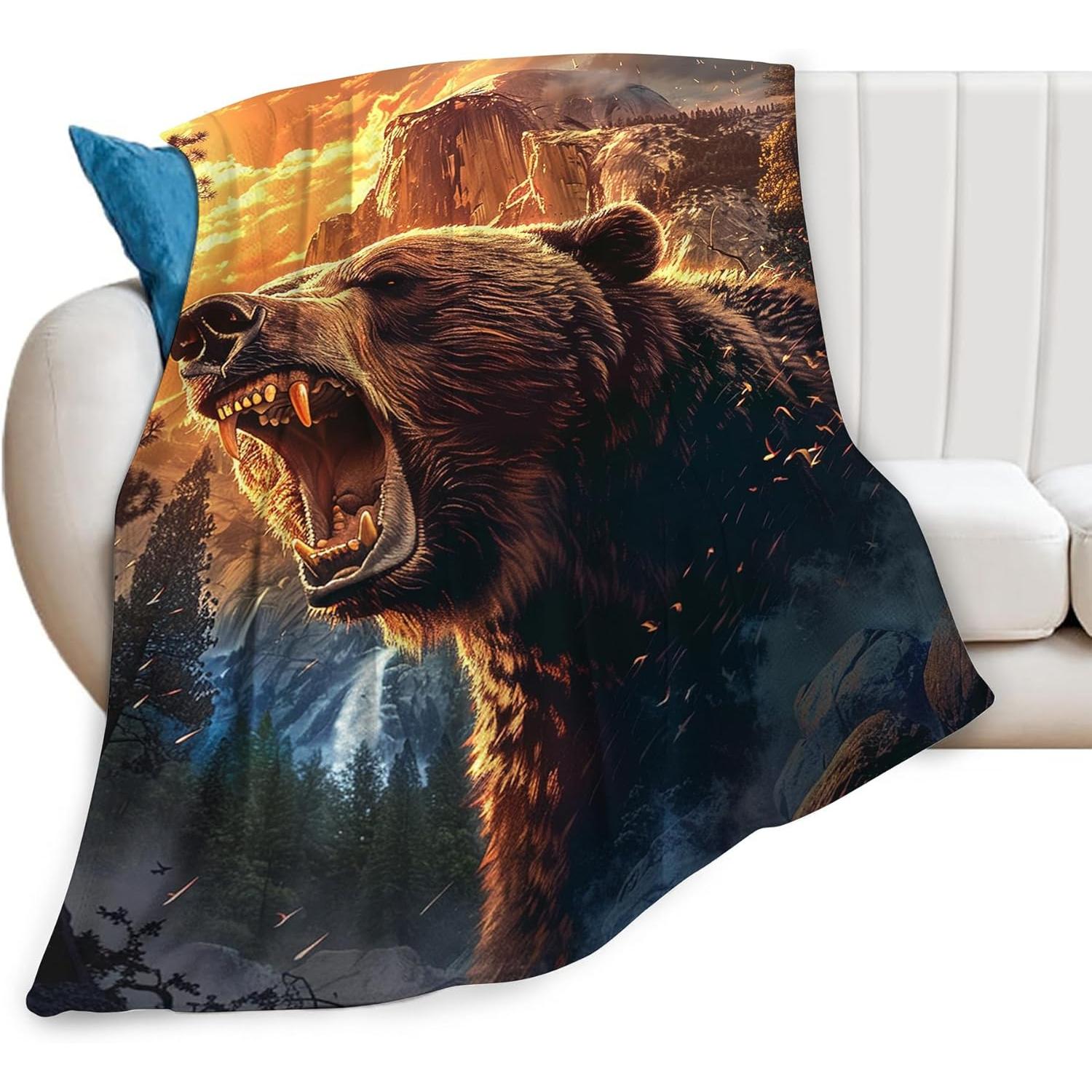 Bear Throw Blanket - Animal Gifts and Decor for Girls, Women, Boys, Men - Soft Warm Cozy Fleece for Couch, Sofa, Bed 75x90cm
Bear Throw Blanket - Animal Gifts and Decor for Girls, Women, Boys, Men - Soft Warm Cozy Fleece for Couch, Sofa, Bed 75x90cm