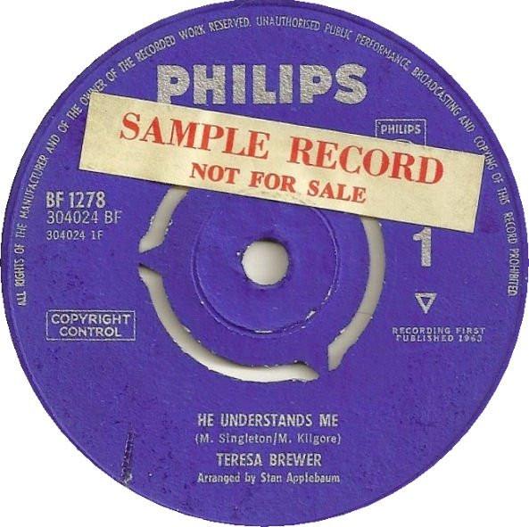 7inch Record TERESA BREWER He Understands Me Just Before We BF1278 PHILIPS 1963 UK Pop Used
7inch Record TERESA BREWER He Understands Me Just Before We BF1278 PHILIPS 1963 UK Pop Used