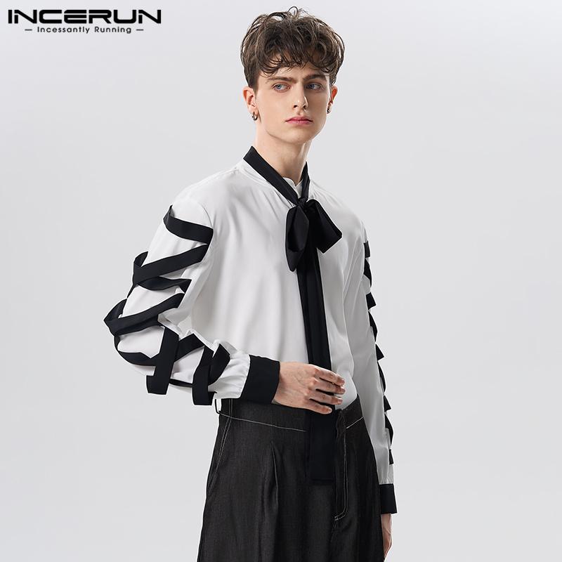 INCERUN Весенняя мужская рубашка с лентой и крестиком на рукавах с галстуком-воротником и цветной рубашкой
INCERUN Весенняя мужская рубашка с лентой и крестиком на рукавах с галстуком-воротником и цветной рубашкой