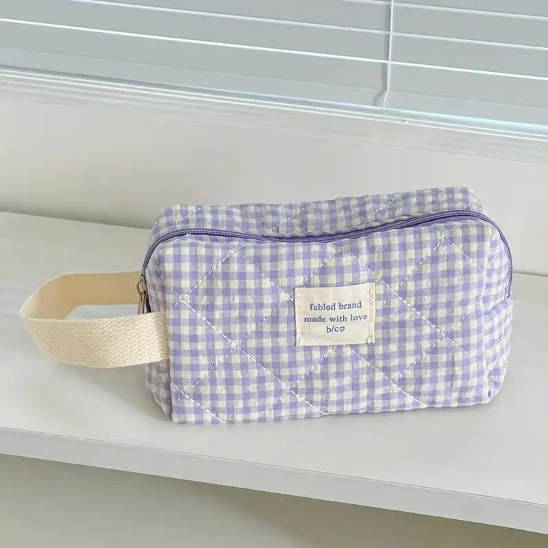 Women Large Capacity Checkered Cosmetic Bag Girls Cotton Skincare Brushes Storage Bag Portable Travel Toiletry Bag Makeup Bag
Women Large Capacity Checkered Cosmetic Bag Girls Cotton Skincare Brushes Storage Bag Portable Travel Toiletry Bag Makeup Bag
