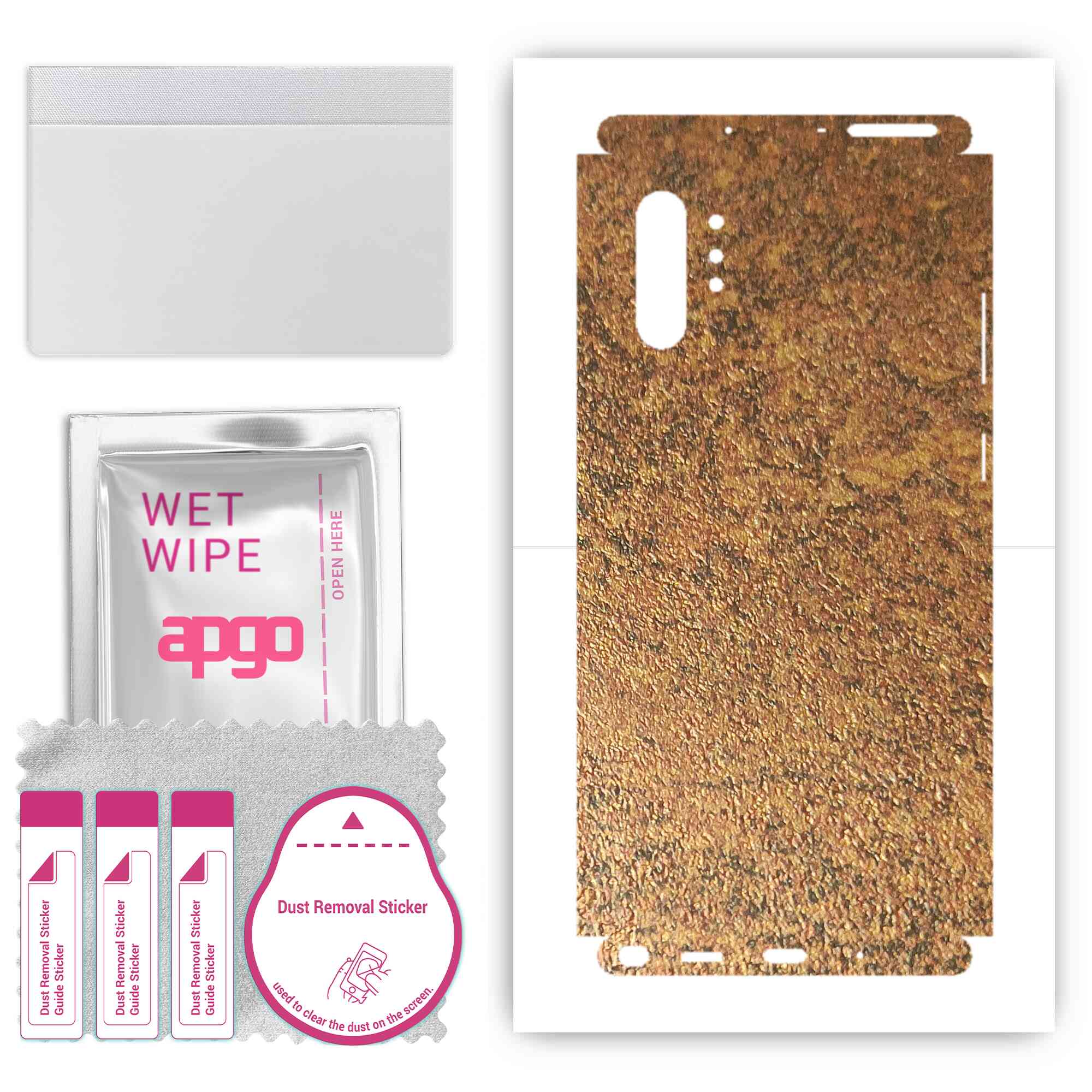 Apgo Protective Skin Sticker for the back+sides compatible with Samsung Galaxy Note 10 Plus 5G, Full Wrap Film, Foil, Vinyl - Pattern Rusty Copper
Apgo Protective Skin Sticker for the back+sides compatible with Samsung Galaxy Note 10 Plus 5G, Full Wrap Film, Foil, Vinyl - Pattern Rusty Copper