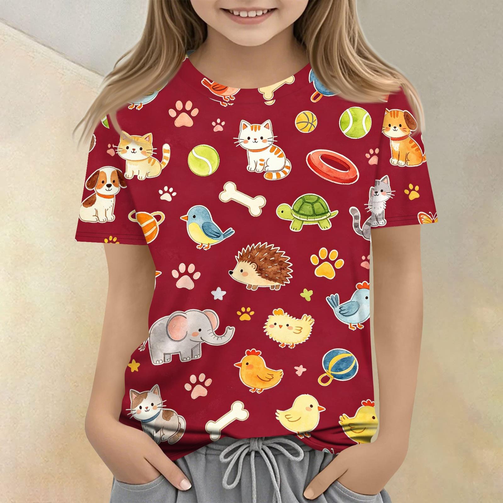 Kids Animal Print Short Sleeve T Shirt Casual Loose Fit Crew Neck Top Soft Comfortable Fabric Suitable for Everyday Wear 100
Kids Animal Print Short Sleeve T Shirt Casual Loose Fit Crew Neck Top Soft Comfortable Fabric Suitable for Everyday Wear 100