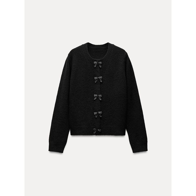 Za2025 Spring New Women s Clothing Slim Looking Bows Decorated Row Button round Neck Long Sleeve Knitted Coat 1473102 Black L
Za2025 Spring New Women s Clothing Slim Looking Bows Decorated Row Button round Neck Long Sleeve Knitted Coat 1473102 Black L
