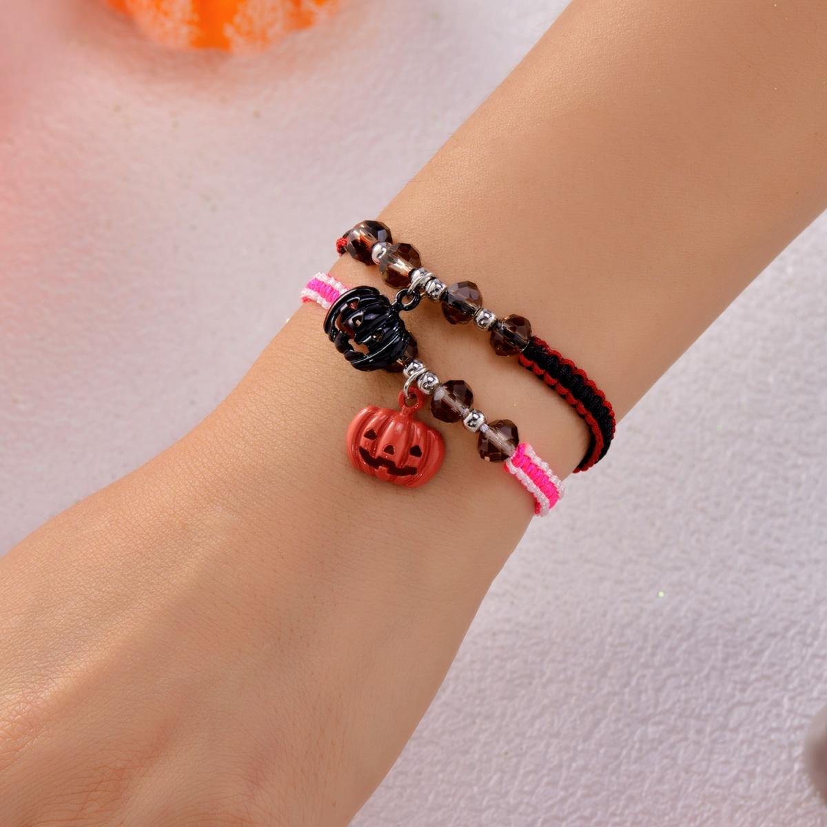 Halloween Red Enamel Heart Black Orange Pumpkin Pendant Couple Braided Bracelet Gothic Funny Matching Jewelry Gift For Women Men
Halloween Red Enamel Heart Black Orange Pumpkin Pendant Couple Braided Bracelet Gothic Funny Matching Jewelry Gift For Women Men