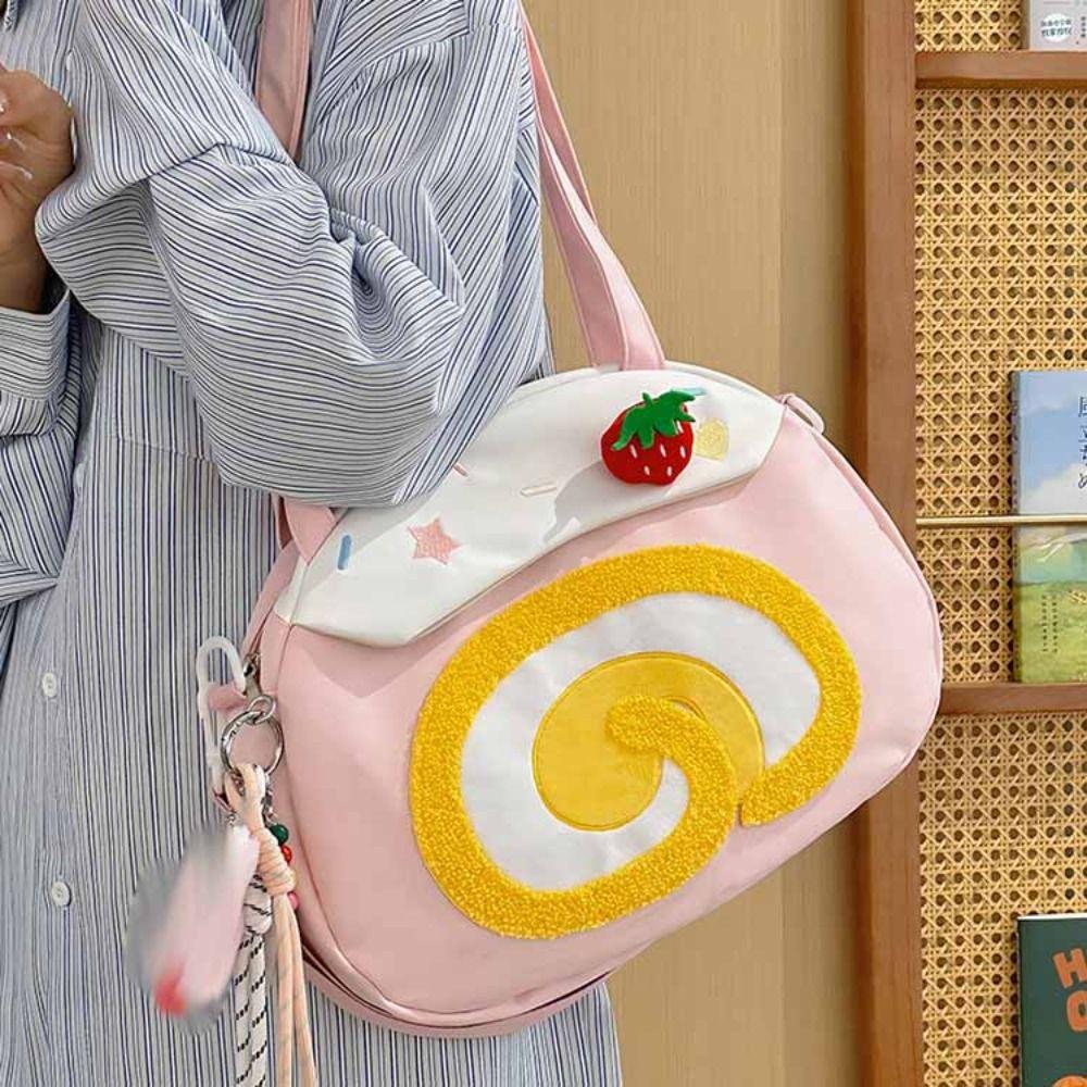 Large Capacity Cartoon Shoulder Bag Swiss Roll Crossbody Bag Simple Strawberry Cake Bag Outdoor рожевий
Large Capacity Cartoon Shoulder Bag Swiss Roll Crossbody Bag Simple Strawberry Cake Bag Outdoor рожевий