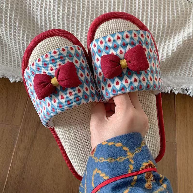 Home sweet bow cotton and linen sandals spring and summer fairy wind bedroom with non-slip soft bottom linen slippers four seasons 36-37 yards
Home sweet bow cotton and linen sandals spring and summer fairy wind bedroom with non-slip soft bottom linen slippers four seasons 36-37 yards