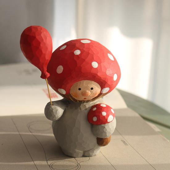 Wooden Mushroom Figurine Hand-Carved Mushroom Elf Holding A Balloon Rustic Tabletop Mushroom Decoration for Home Office Desk Shelf червоний
Wooden Mushroom Figurine Hand-Carved Mushroom Elf Holding A Balloon Rustic Tabletop Mushroom Decoration for Home Office Desk Shelf червоний