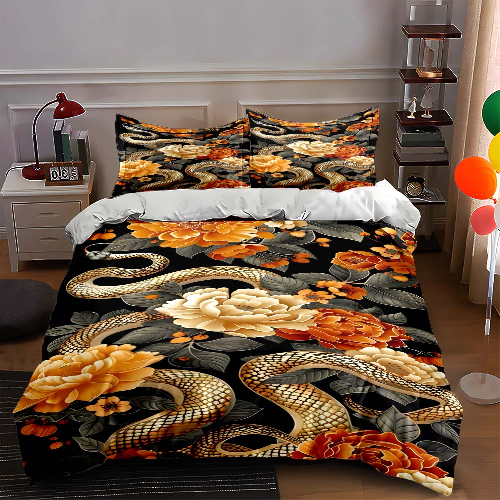 Floral snake motif. Bedding Duvet cover sets Duvet covers Pillowcases gifts (1 * Duvet Cover 2 * Pillowcases, without duvet insert) 135x200cm
Floral snake motif. Bedding Duvet cover sets Duvet covers Pillowcases gifts (1 * Duvet Cover 2 * Pillowcases, without duvet insert) 135x200cm