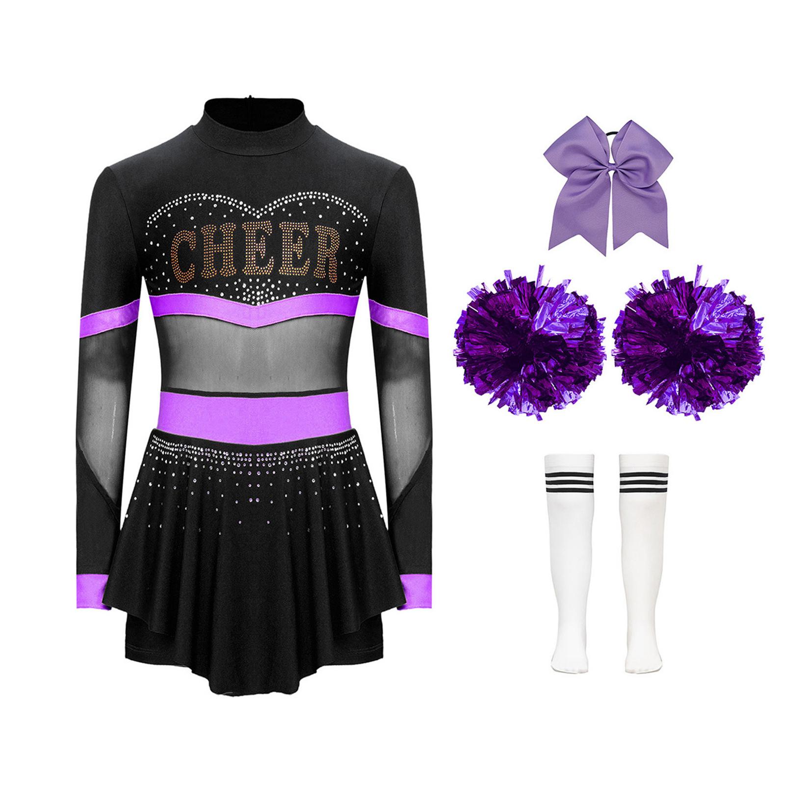 Girls Cheer Leader Costume Long Sleeve Diamonds Dance Jumpsuit Cheerleading Hand Flower Bowknot Hair Ties 5-6 Years
Girls Cheer Leader Costume Long Sleeve Diamonds Dance Jumpsuit Cheerleading Hand Flower Bowknot Hair Ties 5-6 Years