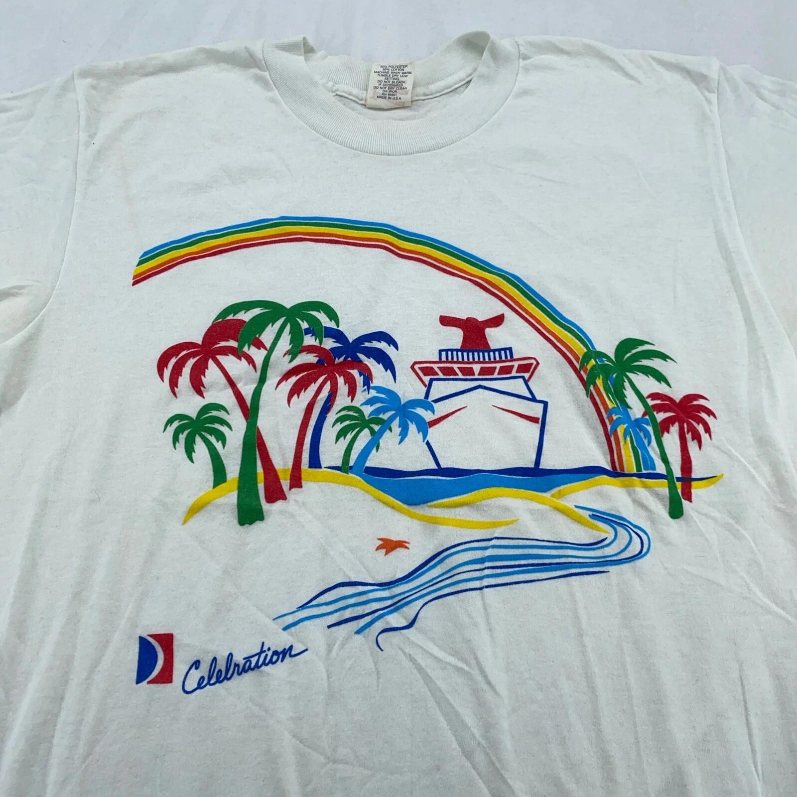 vintage 90s CELEBRATIONS CRUISE SHIP RAINBOW ART T-Shirt S beach surf vacation 3XL
vintage 90s CELEBRATIONS CRUISE SHIP RAINBOW ART T-Shirt S beach surf vacation 3XL