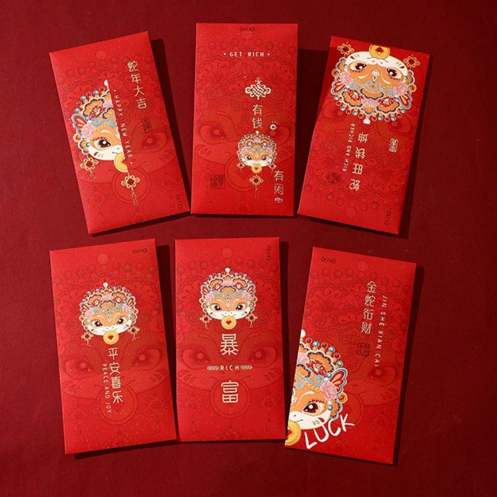 6pcs/set Chinese Style Fortune Red Envelope Cartoon Blessing Hongbao Snake Year Red Packets Bonus Style A
6pcs/set Chinese Style Fortune Red Envelope Cartoon Blessing Hongbao Snake Year Red Packets Bonus Style A