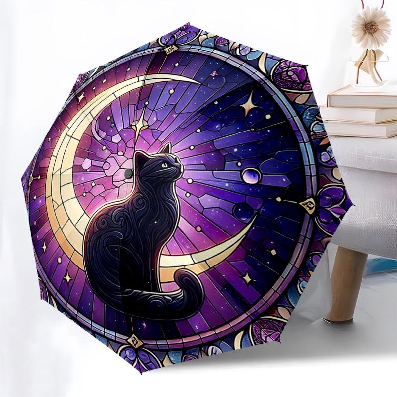 1pc Stained Glass Cat Moon Auto Open Close Umbrella, Portable Tri-Fold Design with 8-Bone Iron Frame, Outdoor for Fans, Travelers, Daily Use, Festive
1pc Stained Glass Cat Moon Auto Open Close Umbrella, Portable Tri-Fold Design with 8-Bone Iron Frame, Outdoor for Fans, Travelers, Daily Use, Festive